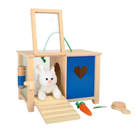 Le clapier du lapin jouet-en bois