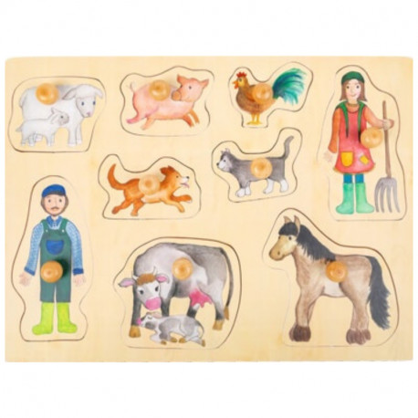 Puzzle en bois-la ferme 12mois