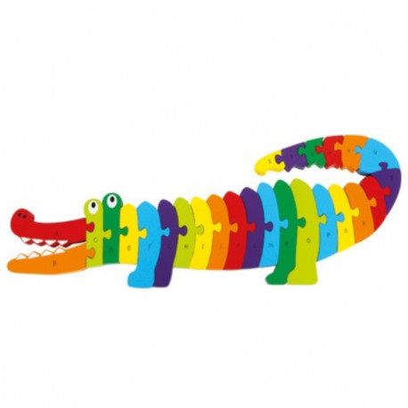 Puzzle en bois-crocodile alphabet 3 ans