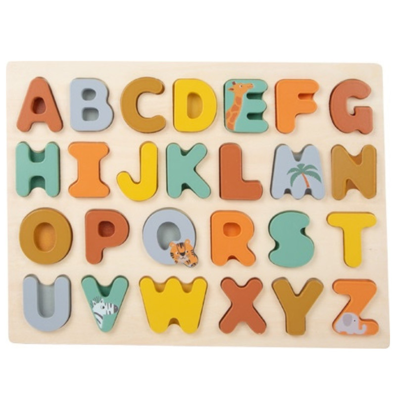 Puzzle en bois l'alphabet safari des 24 mois