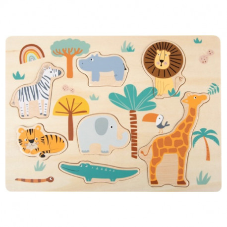 Puzzle en bois-safari 12 mois