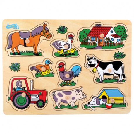 Puzzle en bois-la campagne 12 mois.