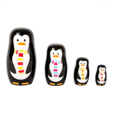 Poupées russes en bois-famille pingouins 3 ans