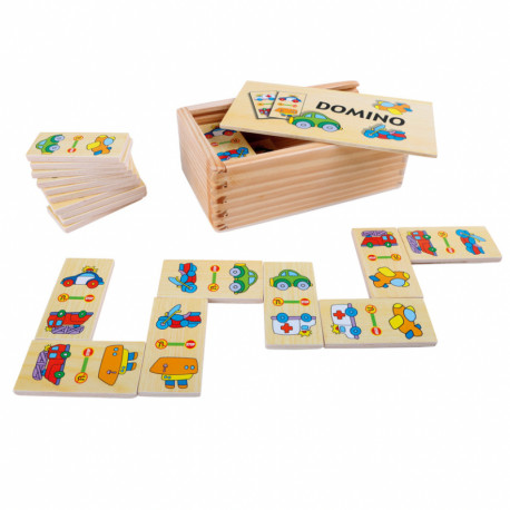 Domino jeu en-bois Véhicules 3 ans