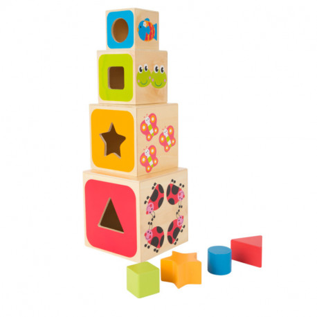 Cubes à empiler Alphabet jouet en-bois